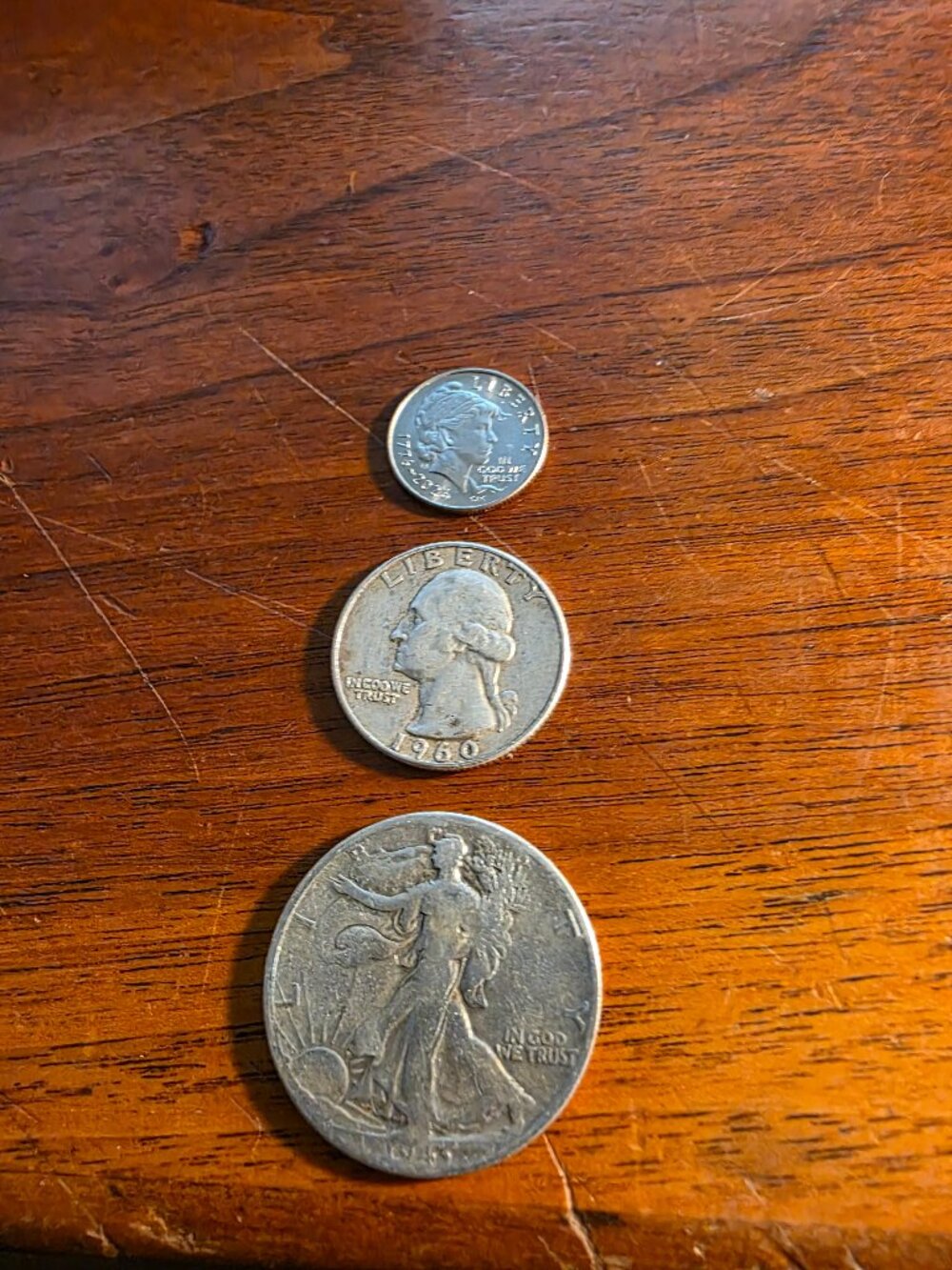 1-1943 D WALKING LIBERTY, 1-1960 D WASHINGTON QU., 1-1776-2026 UNCIRCULATED DIME
